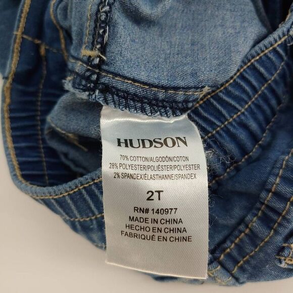 Hudson Jeans Girl's 2T Light Wash Rinse Straight Leg Button Elastic Casual - Picture 5 of 9